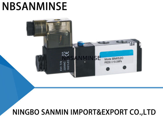 Piloto interno 5/3/2 tipo serie del CHACÓ de la válvula neumática 220VAC 5 24VDC del BM