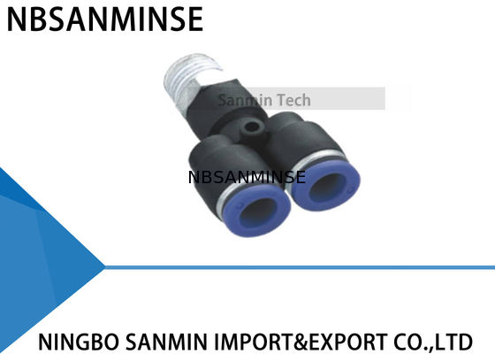 Conector plástico Sanmin apropiado rápido del varón Y del tubo neumático apropiado plástico del empuje de PWT