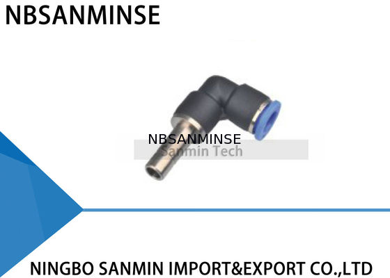 El codo de la unión de la manguera de las colocaciones de tubo de PLJ que reduce el conector neumático enchufa la ensambladora Sanmin de alta calidad
