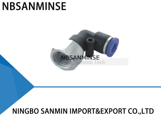 Empujar neumático del aire del tubo de PLF hacia adentro el hilo femenino plástico Sanmin del tubo de la pieza acodada