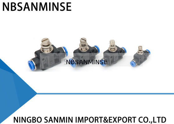 Instalaciones de tuberías rápidas rectas del empuje de la válvula de válvula reguladora del gobernador de las colocaciones del PA de la unión plástica manual neumática de los componentes Sanmin