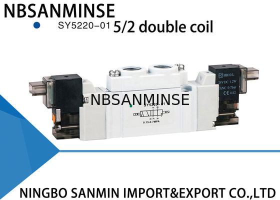 SY5000 mini posición a prueba de polvo neumática 5/2 5 de la válvula electromagnética 220VAC/3