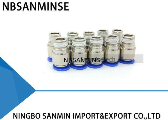 Empujar neumático recto masculino redondo de las piezas neumáticas plásticas del tubo del PC hacia adentro el conector apropiado Sanmin de la conexión