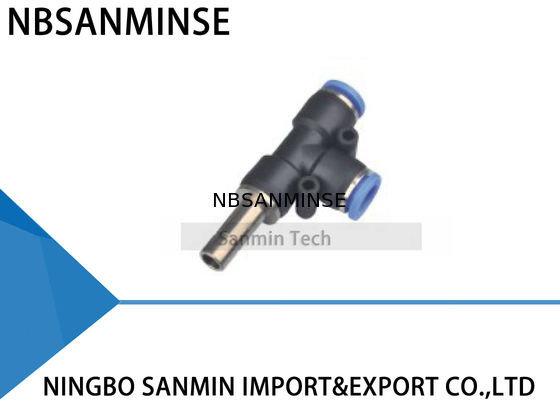 Empujar neumático de la camiseta del funcionamiento de la rama del conector de la manguera de PDJ hacia adentro las colocaciones rápidas Sanmin de alta calidad del aire One-Touch