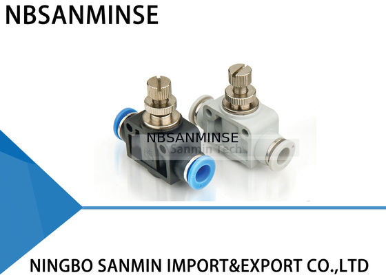 Instalaciones de tuberías rápidas rectas del empuje de la válvula de válvula reguladora del gobernador de las colocaciones del PA de la unión plástica manual neumática de los componentes Sanmin