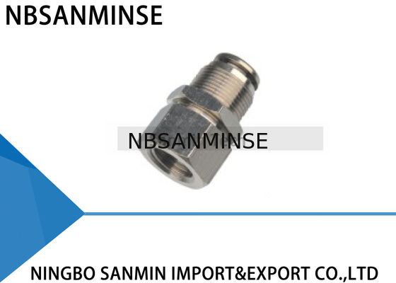 PMFT todo el conector de tabique hermético neumático de las colocaciones del aire del One Touch apropiado de cobre amarillo del hilo femenino del metal