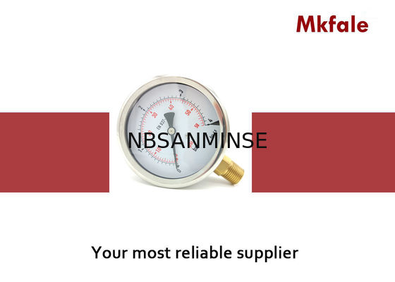 el líquido de 100m m llenó el indicador de presión del acero inoxidable del indicador de presión