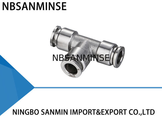 Camiseta apropiada neumática de la unión de la categoría alimenticia de las colocaciones del acero inoxidable del compresor de aire de la anticorrosión del conector de NBSANMINSE SSPUT