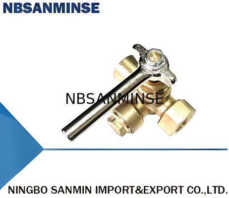 Válvula de tres vías de cobre versátil para aplicaciones de hilo de tubería de 1/2 "y presión nominal de 2.5Mpa