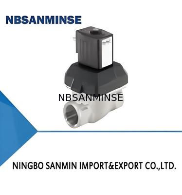 Válvula de diafragma de dos vías asistida por servo con material de acero y válvula de solenoide de latón