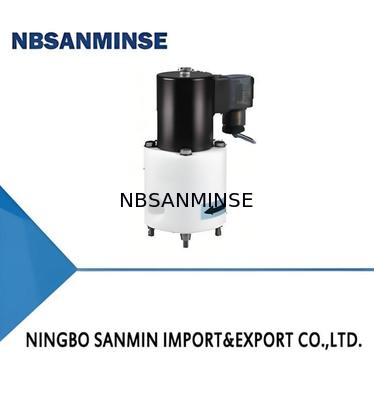 Válvula electromagnética de politetrafluoroetileno (PTFE) con resistencia a la temperatura máx. de +120℃, presión de trabajo de 0.01～0.6 MPa y resistencia a la compresión de 1.2 MPa