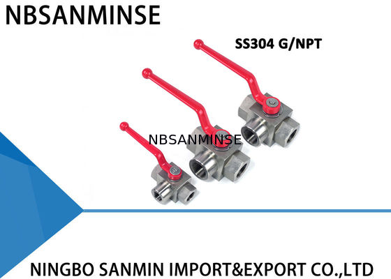 Funcionamiento de tres vías de alta presión hidráulico industrial de la vávula de bola del agua de la vávula de bola buen