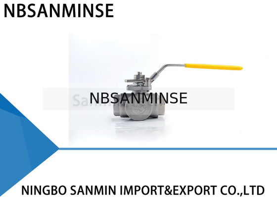 Vávula de bola de alta presión hidráulica de 3 maneras línea del tubo de petróleo y gas del acero inoxidable SS316 del EXTRANJERO CF8M3K-1 de 1 pulgada 1000psi