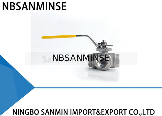 Vávula de bola de alta presión hidráulica de 3 maneras línea del tubo de petróleo y gas del acero inoxidable SS316 del EXTRANJERO CF8M3K-1 de 1 pulgada 1000psi