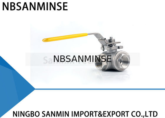 Vávula de bola de alta presión hidráulica de 3 maneras línea del tubo de petróleo y gas del acero inoxidable SS316 del EXTRANJERO CF8M3K-1 de 1 pulgada 1000psi