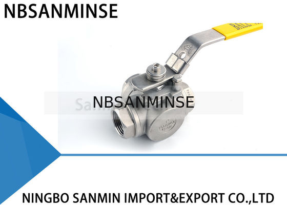 Vávula de bola de alta presión hidráulica de 3 maneras línea del tubo de petróleo y gas del acero inoxidable SS316 del EXTRANJERO CF8M3K-1 de 1 pulgada 1000psi