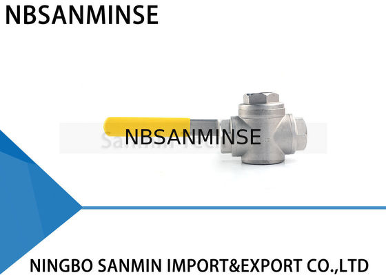 Vávula de bola de alta presión hidráulica de 3 maneras línea del tubo de petróleo y gas del acero inoxidable SS316 del EXTRANJERO CF8M3K-1 de 1 pulgada 1000psi