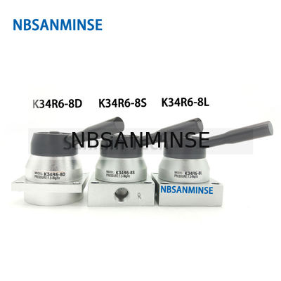 Hilo manual neumático mecánico de G 1/4 de la válvula de la válvula del dibujo de la válvula de transferencia de la mano de NBSANMINSE K34R6 G1/4”