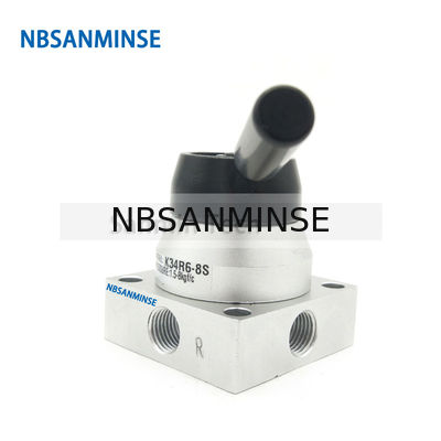 Hilo manual neumático mecánico de G 1/4 de la válvula de la válvula del dibujo de la válvula de transferencia de la mano de NBSANMINSE K34R6 G1/4”