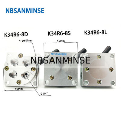 Hilo manual neumático mecánico de G 1/4 de la válvula de la válvula del dibujo de la válvula de transferencia de la mano de NBSANMINSE K34R6 G1/4”